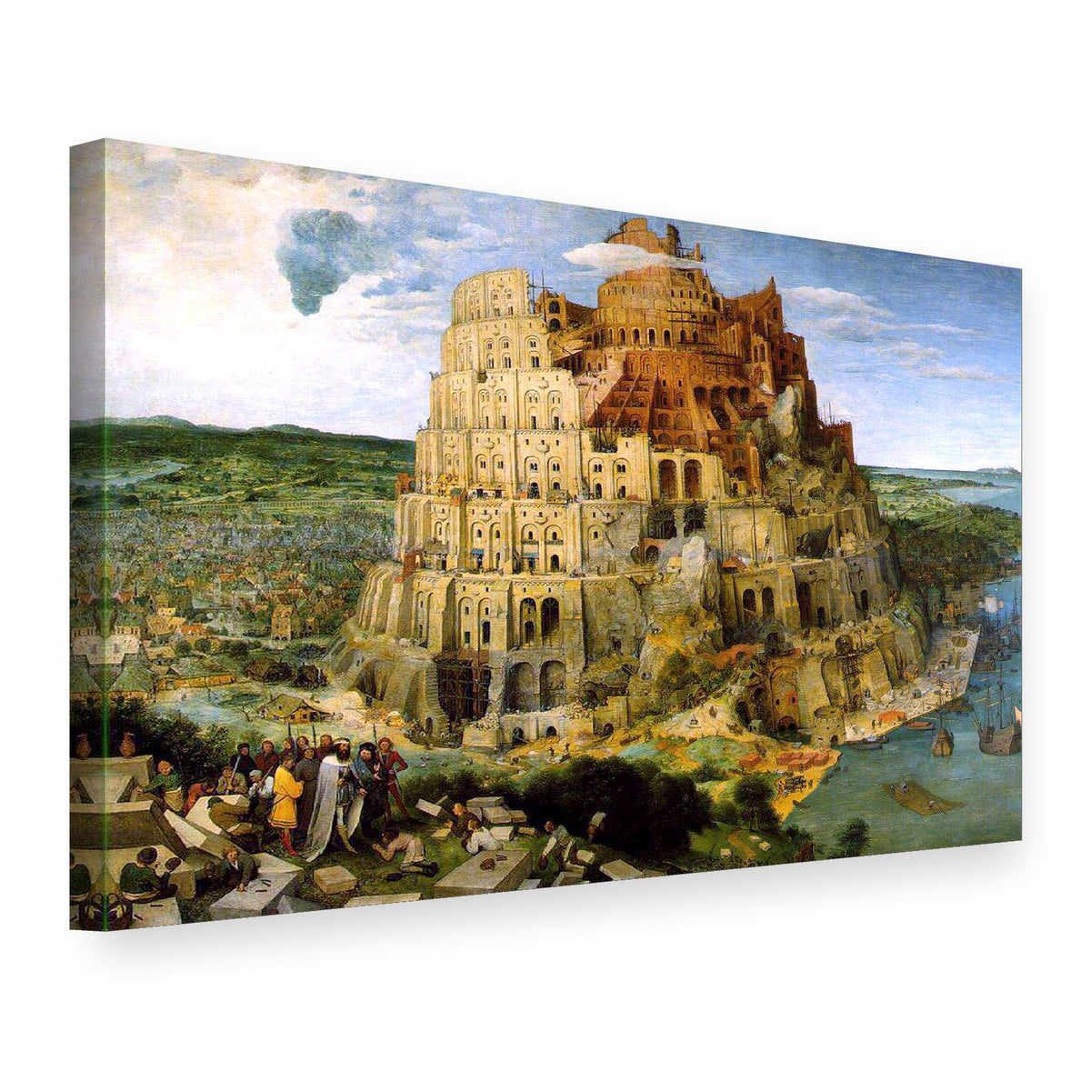 Slika na platnu Babilonska kula – Pieter Bruegel, 3D prikaz