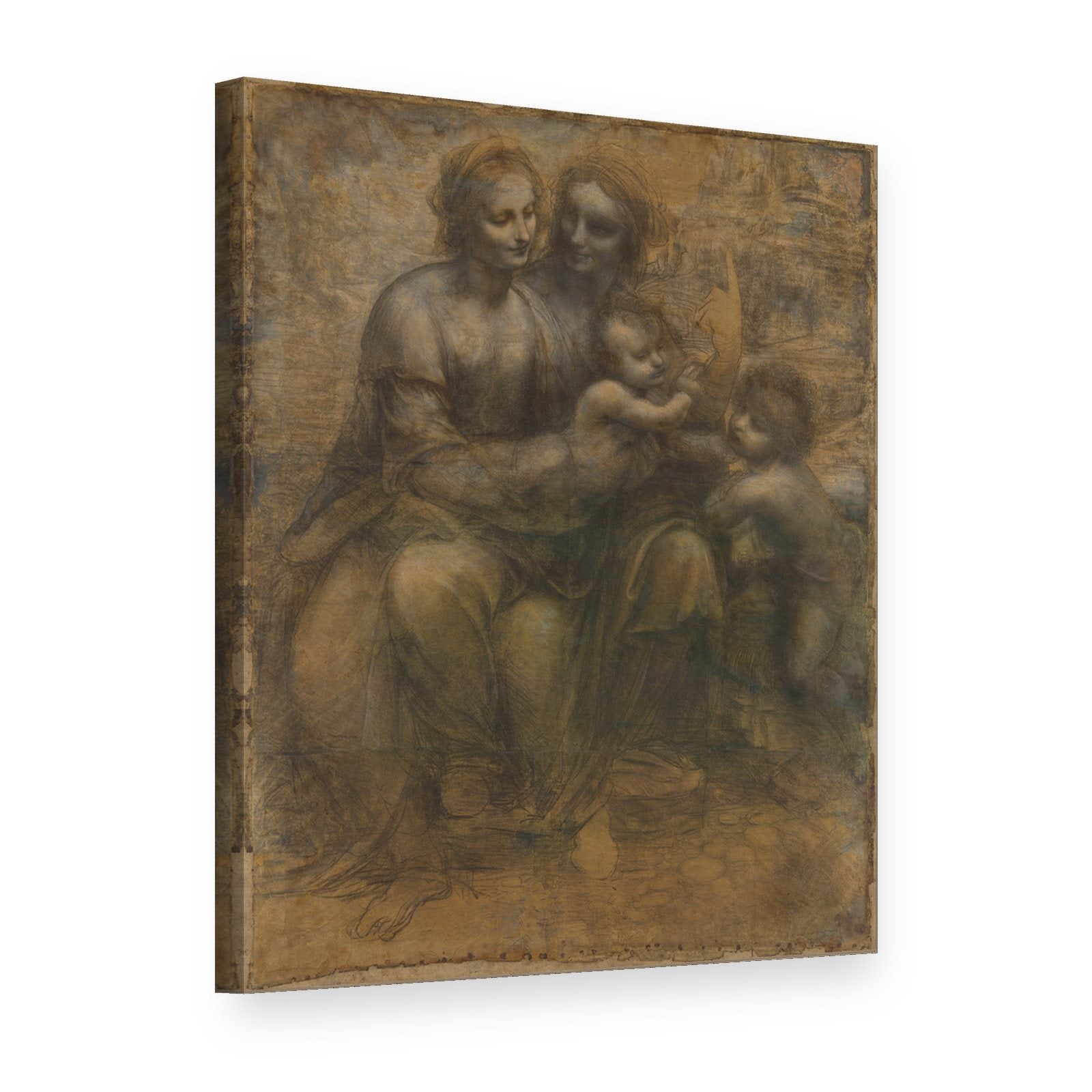 Slika na platnu Bogorodica s djetetom i svetom Anom – Leonardo da Vinci, 3D prikaz