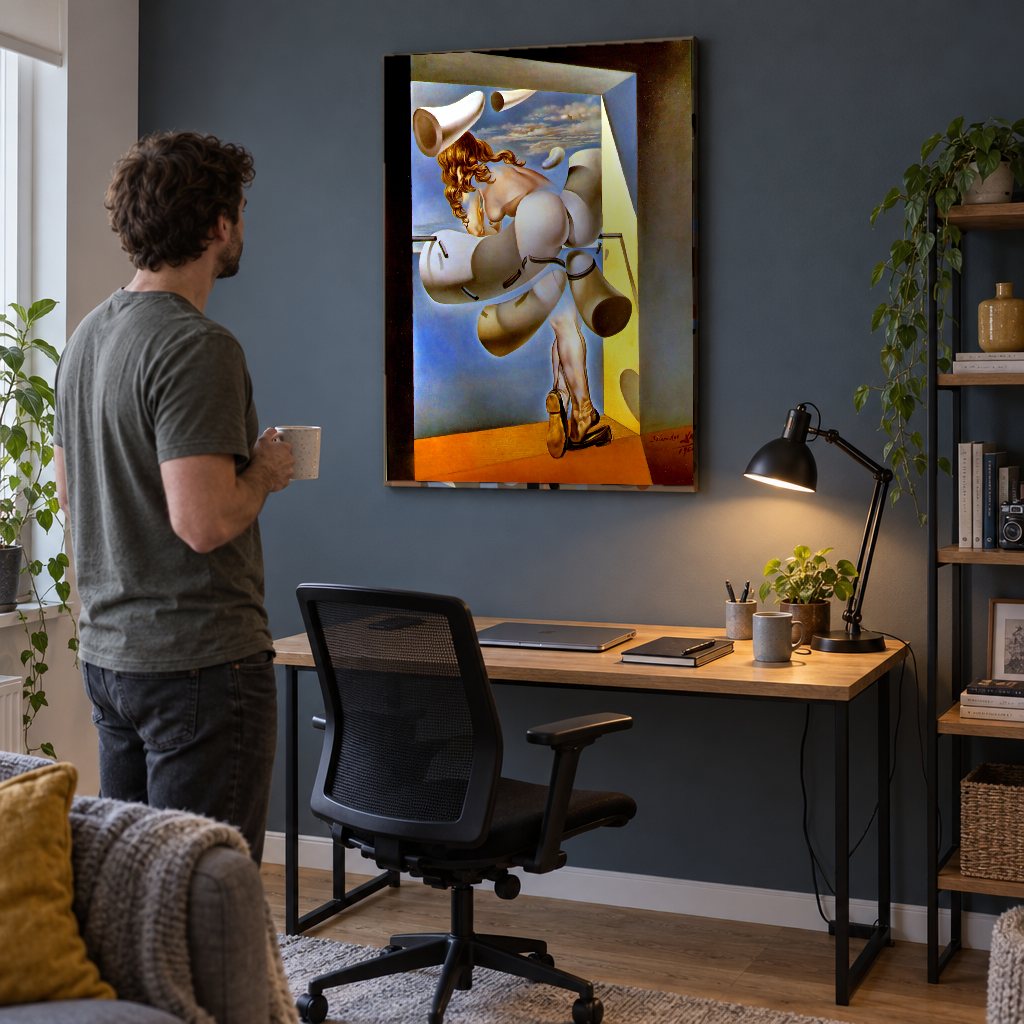 Slika na platnu Čednost – Salvador Dalí u radnoj sobi