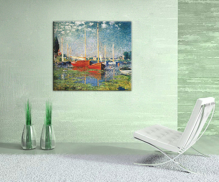 Slika na platnu CRVENI BRODOVI U ARGENTEUILU - Claude Monet REP073