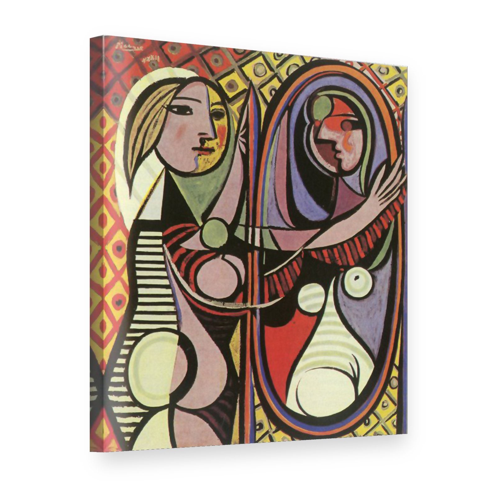 Slika na platnu Djevojka pred ogledalom – Pablo Picasso, 3D prikaz