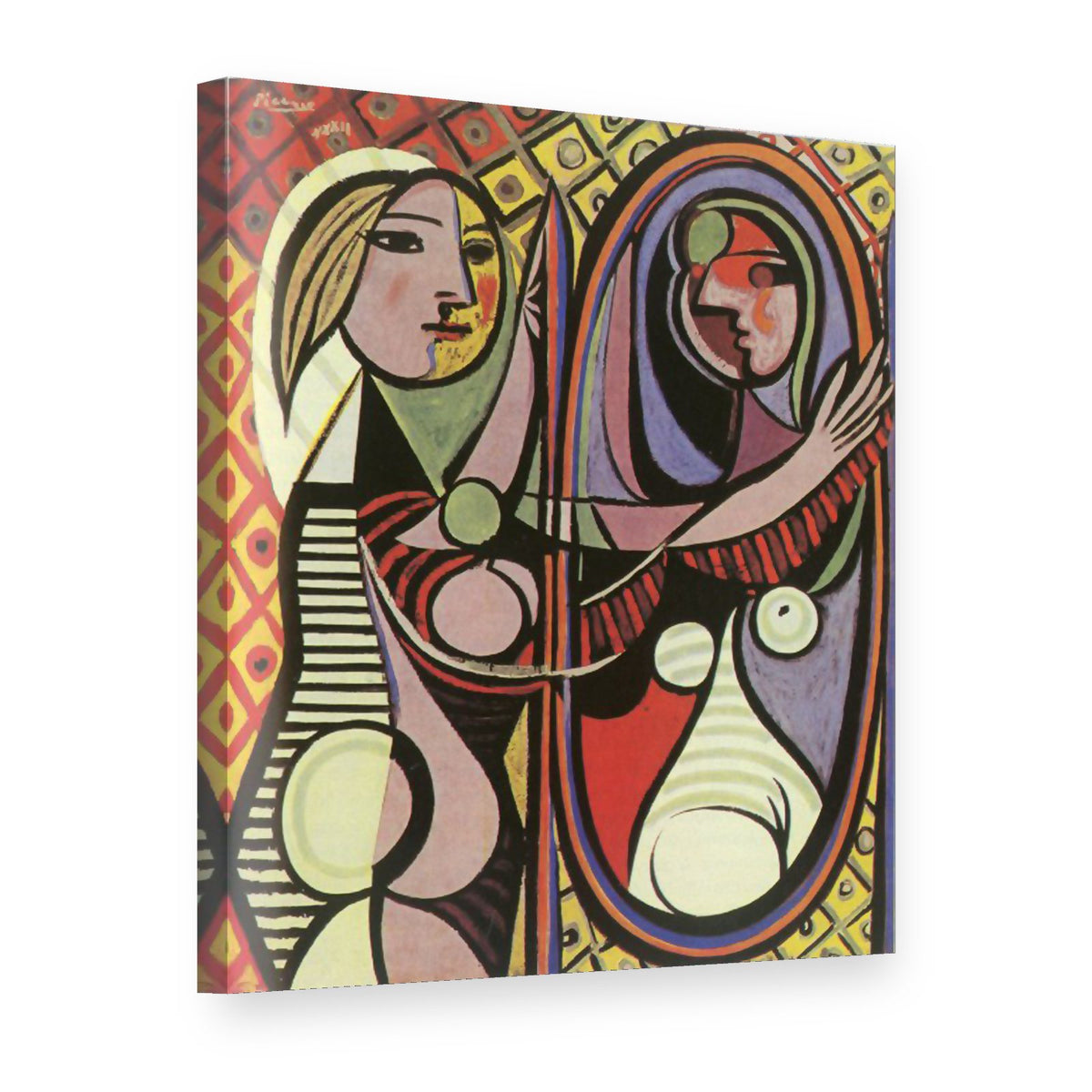 Slika na platnu Djevojka pred ogledalom – Pablo Picasso, 3D prikaz