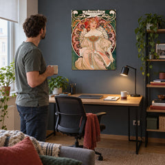 Slika na platnu F. Champenois – plakat – Alfons Mucha u radnoj sobi
