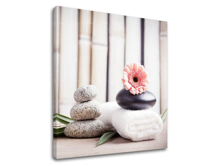 Klasičan slika s motivom FENG SHUI, cvijeće, priroda u bijelo-bežih nijansama | Slika na platnu FENG SHUI_053-12, priroda – pregled