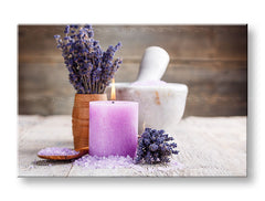 Klasičan slika na platnu s motivom FENG SHUI, svijeća, lavanda, dječji motiv, cvijeće u bijelo-bežih nijansama, priroda, pogodan za dnevnog boravka – glavna
