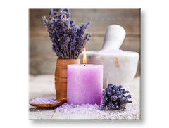 Klasičan slika na platnu s motivom FENG SHUI, svijeća, lavanda, dječji motiv, cvijeće u bijelo-bežih nijansama, mirna atmosfera, pogodan za dnevnog boravka – glavna