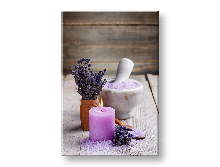 Klasičan slika na platnu s motivom FENG SHUI, svijeća, lavanda, dječji motiv, cvijeće u bijelo-bežih nijansama, pogodan za dnevnog boravka | Slika na platnu FENG SHUI_056-11 – glavna