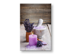 Klasičan slika na platnu s motivom FENG SHUI, svijeća, lavanda, dječji motiv, cvijeće u bijelo-bežih nijansama, pogodan za dnevnog boravka | Slika na platnu FENG SHUI_056-11 – glavna