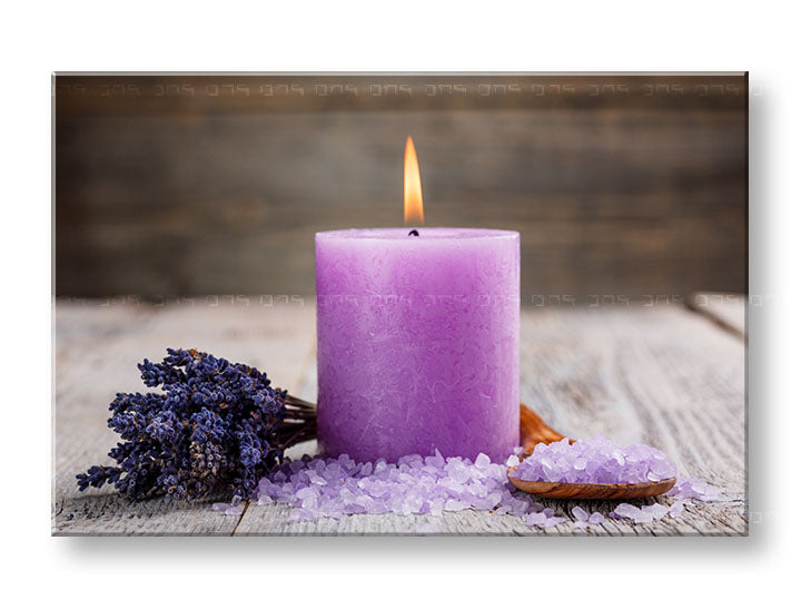 Klasičan slika na platnu s motivom FENG SHUI, svijeća, lavanda, dječji motiv, cvijeće u bijelo-bežih nijansama, mirna atmosfera, pogodan za dnevnog boravka – glavna [XOBFS057E11]