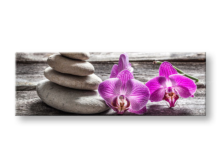 Rustikalan slika na platnu s motivom FENG SHUI u ljubičasto-sivih nijansama, mirna atmosfera, priroda, pogodan za dnevnog boravka | Slika na platnu FENG SHUI_060-13 – glavna