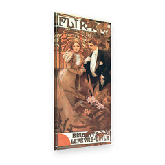 Slika na platnu Flert – Alfons Mucha, 3D prikaz
