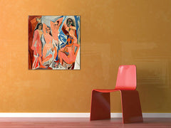 Slika na platnu PANNY Z AVIGNONU - Pablo Picasso - slika na platnu okačena u enterijeru modernog dnevnog boravka, elegantna zidna dekoracija