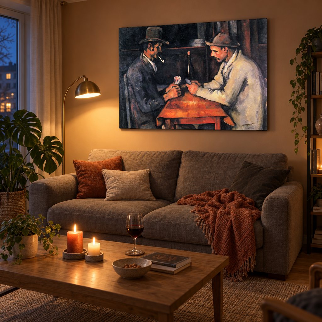 Slika na platnu Kartaši – Paul Cézanne u dnevnoj sobi