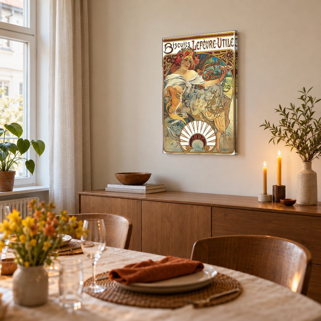 Slika na platnu Keksi Lefèvre-Utile – Alfons Mucha u trpezariji