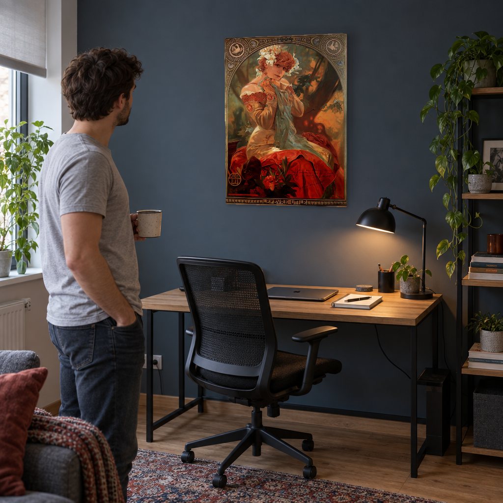 Slika na platnu Keksi Lefèvre-Utile – Alfons Mucha u radnoj sobi