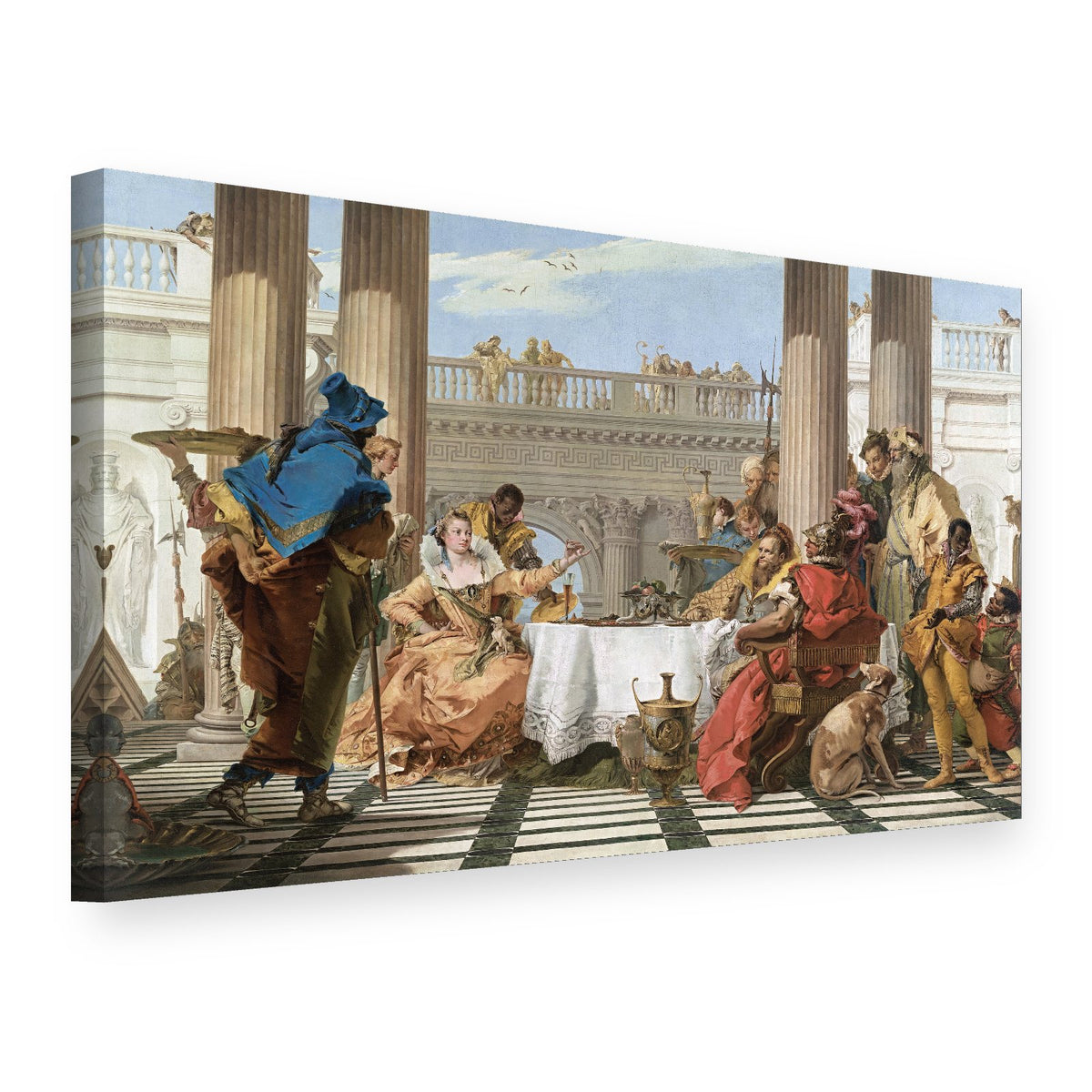 Slika na platnu Kleopatrina gozba – Giambattista Tiepolo, 3D prikaz
