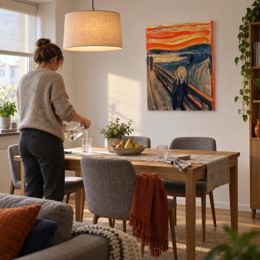 Slika na platnu Krik – Edvard Munch u trpezariji