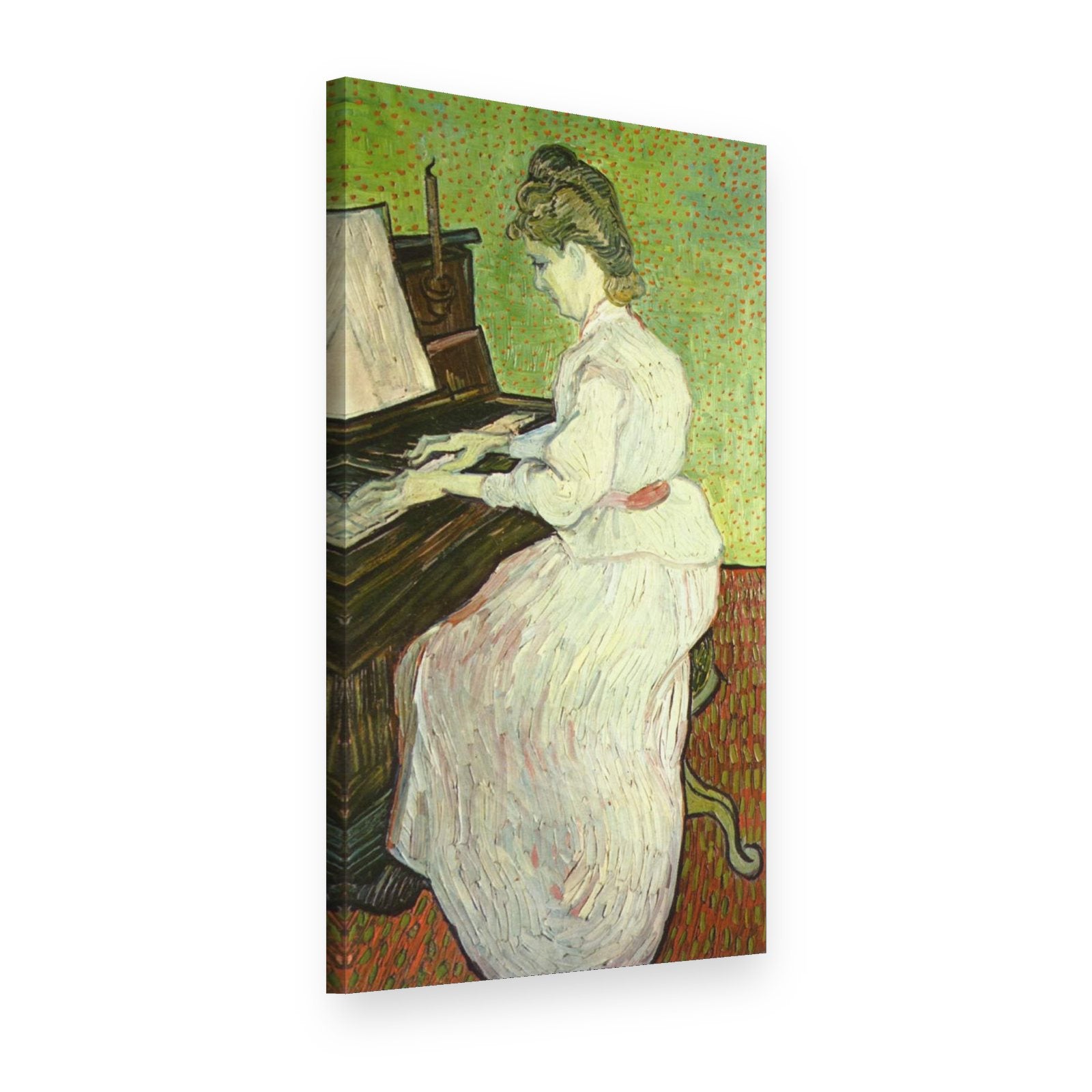 Slika na platnu Marguerite Gachet za klavirom – Vincent van Gogh, 3D prikaz