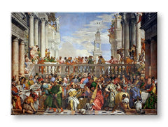 Pop art slika na platnu s motivom Paolo Veronese - Svadba v Káne Galilejskej u plavo-zelenih nijansama, svečana atmosfera, pogodan za kuhinje – proizvod, pogled 2