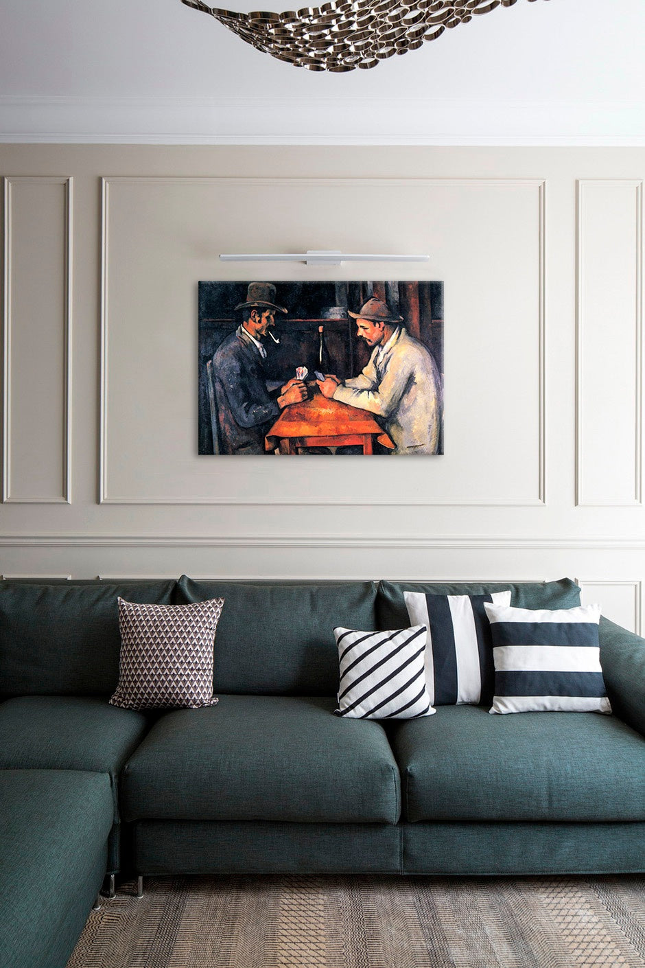 Vintage slika s motivom Paul Cézanne - Hráči kariet, dječji motiv u bež-smeđih nijansama | Slika na platnu Paul Cézanne - Hráči kariet – pregled