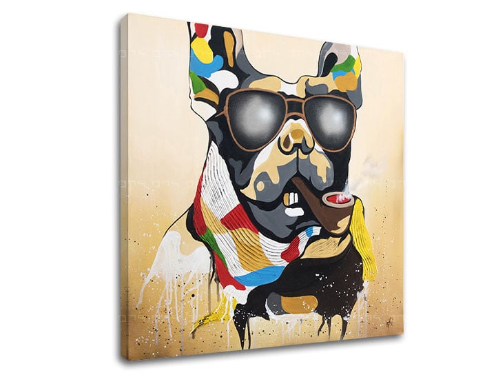 Pop art slika na platnu s motivom PES 1 dijelni, pas, dječji motiv u višebojnih nijansama, pogodan za dnevnog boravka | Slika na platnu PES 1 dijelni – glavna