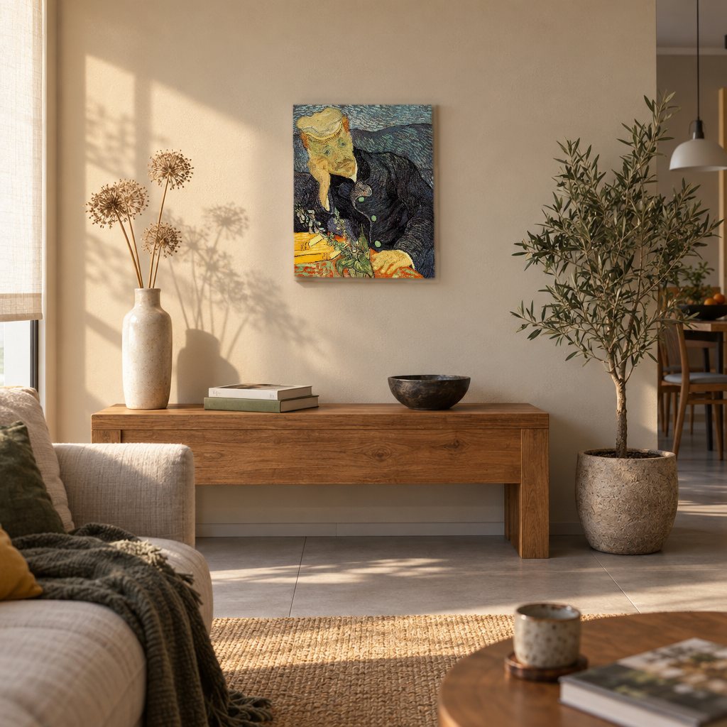 Slika na platnu Portret doktora Gacheta – Vincent van Gogh u dnevnoj sobi