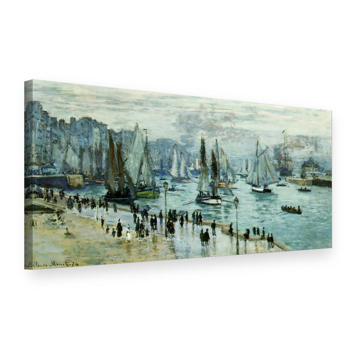 Slika na platnu Ribarski brodovi napuštaju luku Le Havre – Claude Monet, 3D prikaz