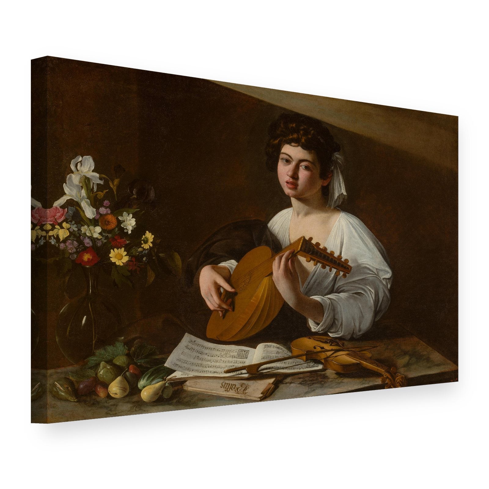 Slika na platnu Svirač lutnje – Caravaggio, 3D prikaz