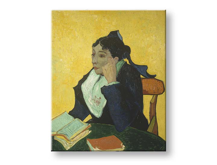 Vintage slika na platnu s motivom Vincent van Gogh - Arlesanka u smeđe-zelenih nijansama, samoća, pogodan za radne sobe | Slika na platnu Vincent van Gogh - Arlesanka – proizvod, pogled 2
