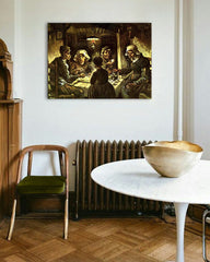 Vintage slika s motivom Vincent van Gogh - Jedáci zemiakov, mapa, priroda u bež-smeđih nijansama | Slika na platnu Vincent van Gogh - Jedáci zemiakov – pregled