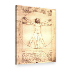 Slika na platnu Vitruvijev čovjek – Leonardo da Vinci, 3D prikaz