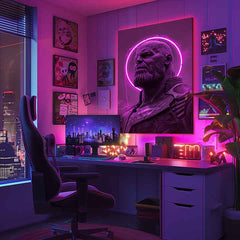 Moderan slika na platnu s motivom Thanos: Pán osudu u ljubičasto-crnih nijansama, snaga i moć | Slika Thanos: Pán osudu – proizvod