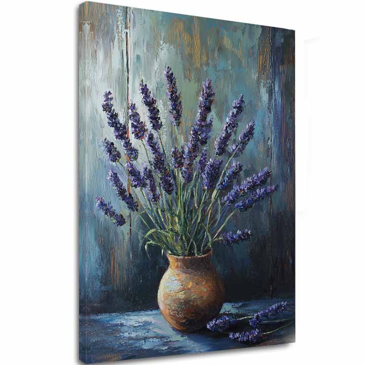 Moderan slika na platnu s motivom lavandina harmonija, lavanda, cvijeće u plavo-zelenih nijansama, mirna atmosfera, priroda | Slika lavandina harmonija – glavna