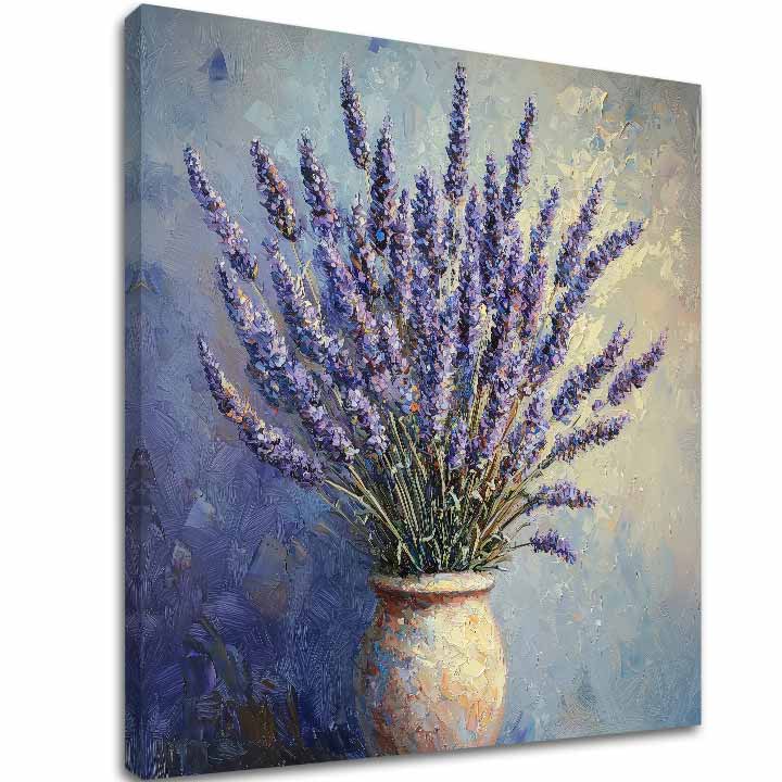 Moderan slika na platnu s motivom lavandin sen, lavanda, cvijeće, vaza, mirna atmosfera, priroda | Slika lavandin sen – glavna