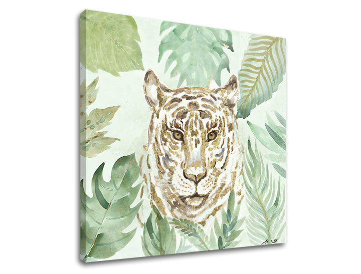 Moderan slika na platnu s motivom LEOPARD, tigar, priroda, životinja u bež-smeđih nijansama, mirna atmosfera, priroda | Slika na platnu LEOPARD – proizvod