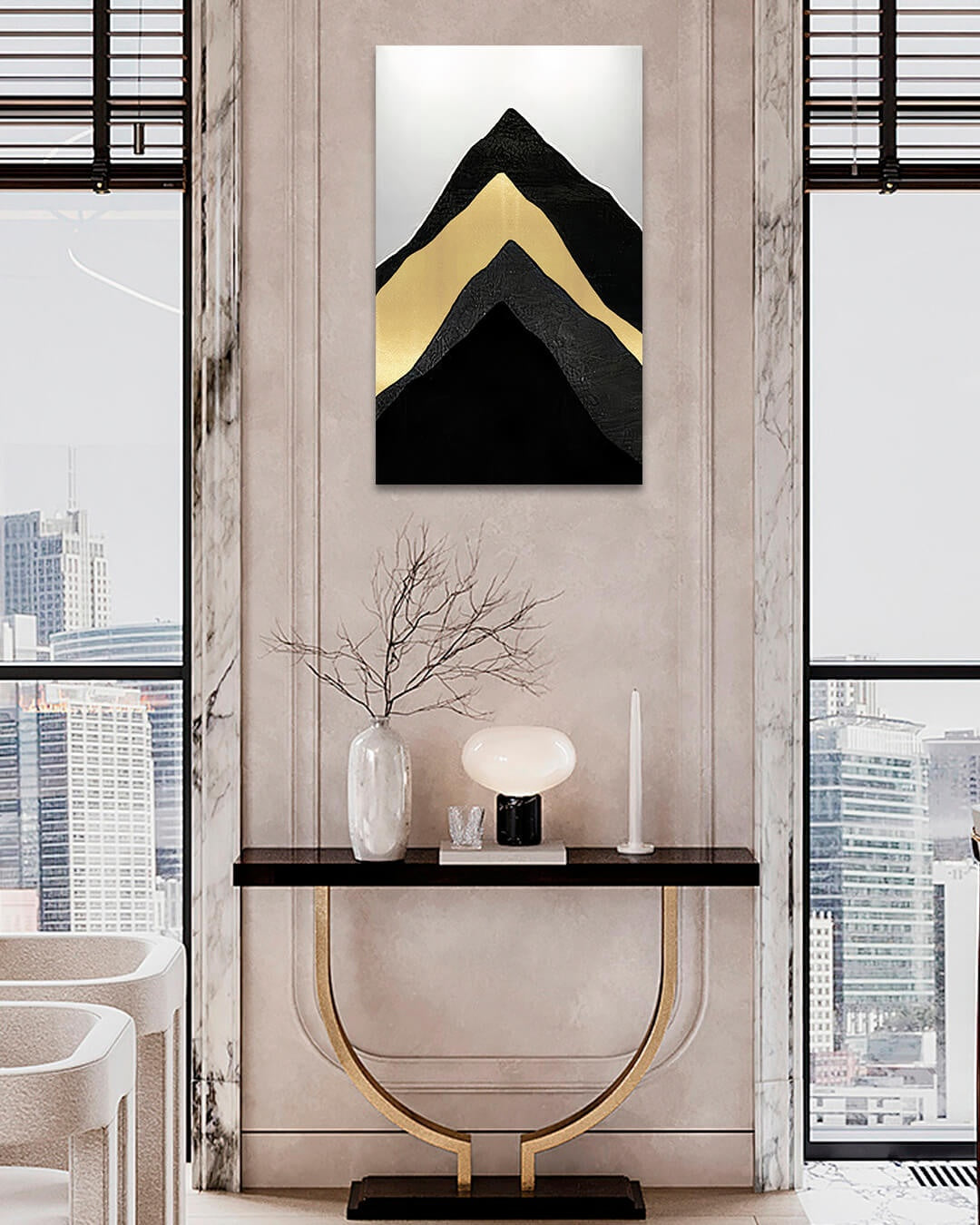 Ručno slikan slika s motivom PREMIUM ART – Abstrakt Hory, pejzaž, priroda u bijelo-sivih nijansama | Slike na platnu - PREMIUM ART – Abstrakt Hory – pregled