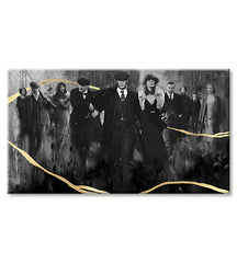 Ručno slikan slika na platnu s motivom PREMIUM ART – Peaky Blinders porodica u sivo-zlatnih nijansama, porodica i snaga i moć, pogodan za dnevnog boravka – proizvod, pogled 2