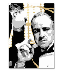 Ručno slikan slika na platnu s motivom PREMIUM ART – The Godfather, automobil u bijelo-zlatnih nijansama, dramatična atmosfera | Slike na platnu - PREMIUM ART – The Godfather – proizvod, pogled 2