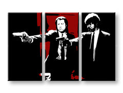 Pop art slika na platnu s motivom Pulp Fiction u bijelo-crvenih nijansama, intenzivna atmosfera, filmski svijet, pogodan za dnevnog boravka | POP Art slika Pulp Fiction – proizvod
