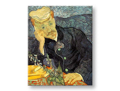 Vintage slika na platnu s motivom Vincent van Gogh - Portrét dr. Gacheta, cvijeće, priroda u plavo-zelenih nijansama, kontemplativna atmosfera, pogodan za radne sobe – proizvod, pogled 2