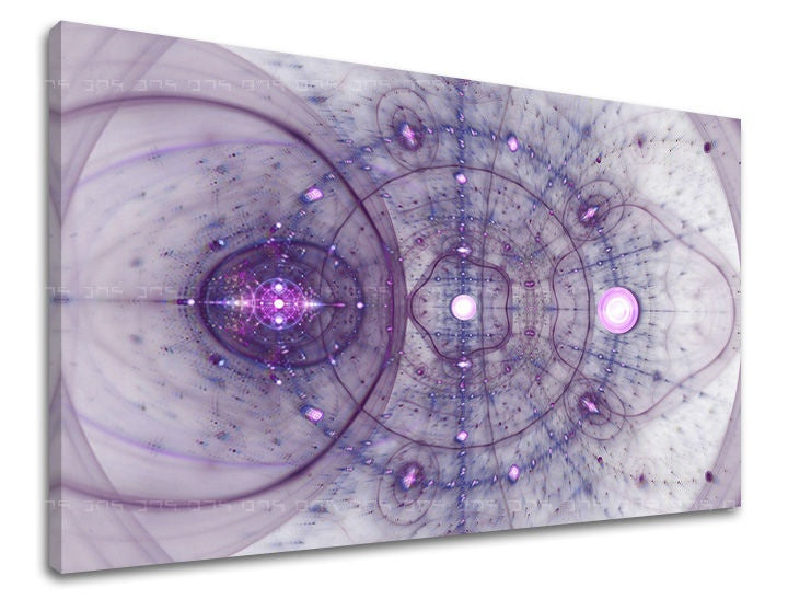 Geometrijski slika na platnu s motivom svemir u bijelo-ljubičastih nijansama, eterična atmosfera, priroda, pogodan za spavaće sobe | Slika za zid APSTRAKT – glavna