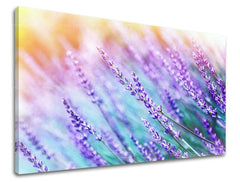 Klasičan slika na platnu s motivom lavanda, cvijeće, pejzaž, priroda, životinja u ljubičasto-narandžastih nijansama, mirna atmosfera, pogodan za spavaće sobe – glavna