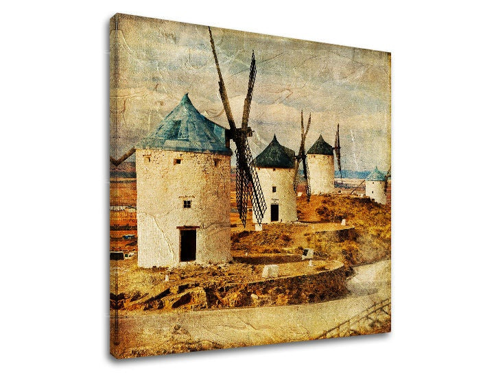 Vintage slika na platnu s motivom nebo, inspirativni motiv u bijelo-plavih nijansama, nostalgična atmosfera, pogodan za kuhinje | Slika za zid INSPIRACIJA – glavna
