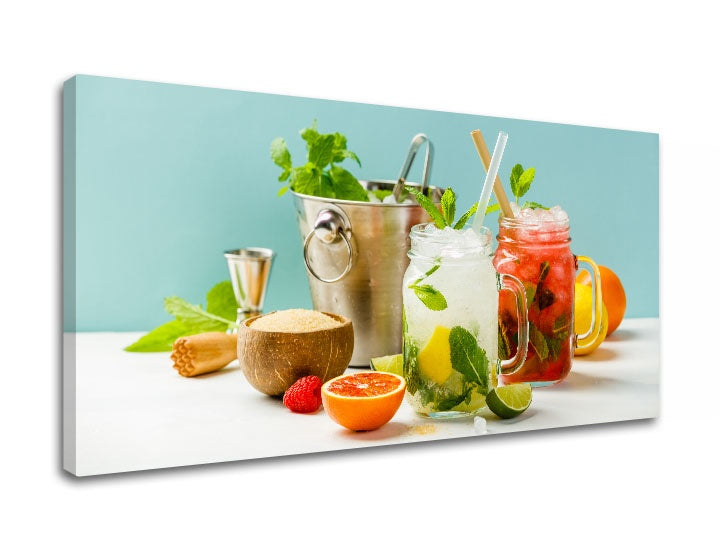 Klasičan slika s motivom LETNÝ DRINK u zeleno-crvenih nijansama | Slika za zid LETNÝ DRINK_069-11 – pregled