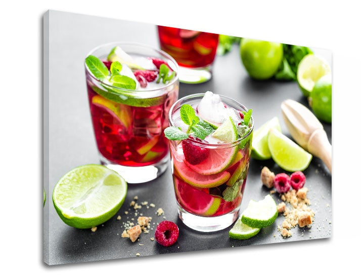 Klasičan slika s motivom LETNÝ DRINK u zeleno-crvenih nijansama | Slika za zid LETNÝ DRINK_089-11 – pregled