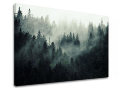 Klasičan slika na platnu s motivom HORY, magla, izmaglica, pejzaž, mapa u bijelo-sivih nijansama, svečana atmosfera, priroda i samoća, pogodan za kancelarije – proizvod
