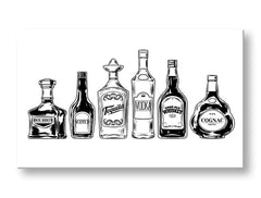 Minimalistički slika na platnu s motivom priroda u bijelo-crnih nijansama, sofisticirana atmosfera, pogodan za kuhinje | Slika za zid s textom Drinks – glavna