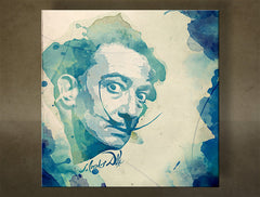 Pop art slika na platnu s motivom Salvador Dalí - AQUArt, mapa u bež-plavih nijansama, kreativnost, pogodan za dnevnog boravka | Slika za zid Salvador Dalí - AQUArt – glavna