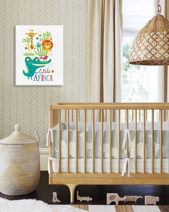 Moderan slika na platnu s motivom ZA DJECU, lav, ptica, dječji motiv, životinja u bijelo-plavih nijansama, razigrana atmosfera, djetinjstvo i priroda, pogodan za dječije sobe – glavna