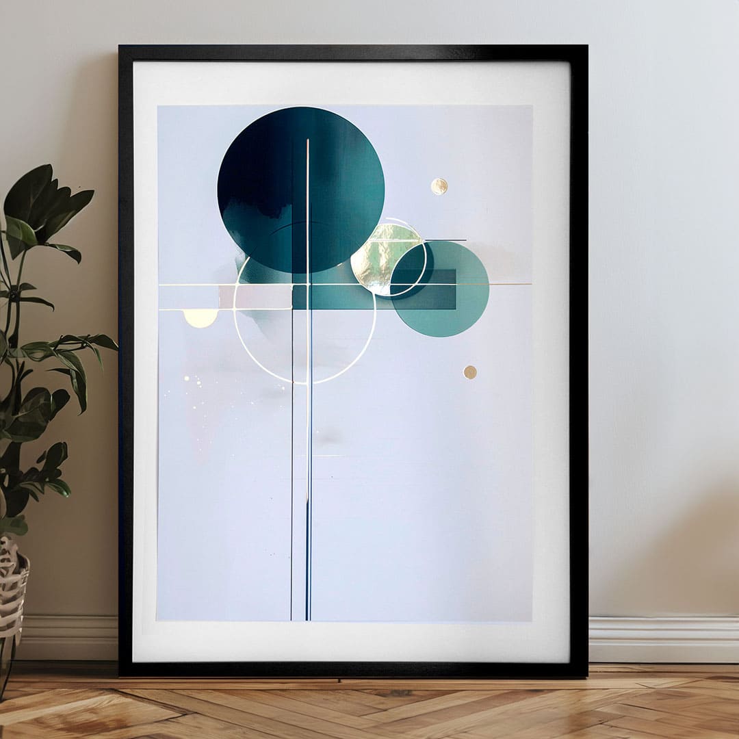 Moderan slika na platnu u bijelo-zlatnih nijansama, sofisticirana atmosfera, elegancija i luksuzan utisak | Poster za zid s EXTRA efektom - Golden Balance – proizvod